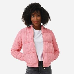 LoveShackFancy Andora Bomber in Powder Blush Size M